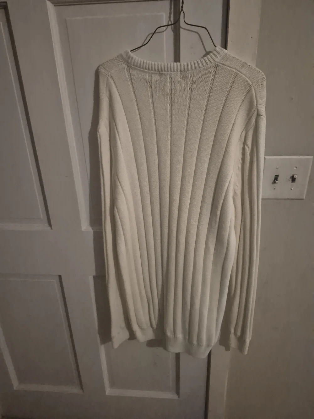 Dockers Men's Cream Ribbed Crewneck Sweater